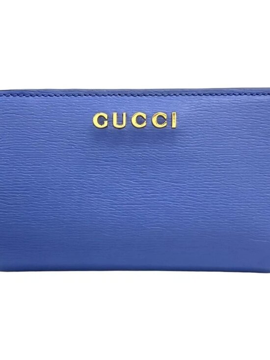 Gucci Handbags - GUCCI GG 790036 Dark Navy Gray GG Canvas Leather - Bifold Wallet